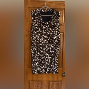 Michael Kors Navy and Cream Floral Midi Skirt